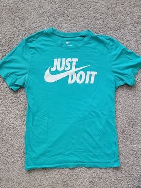 Nike Men’s Teal Graphic 'Just Do It' Short Sleeve Tee